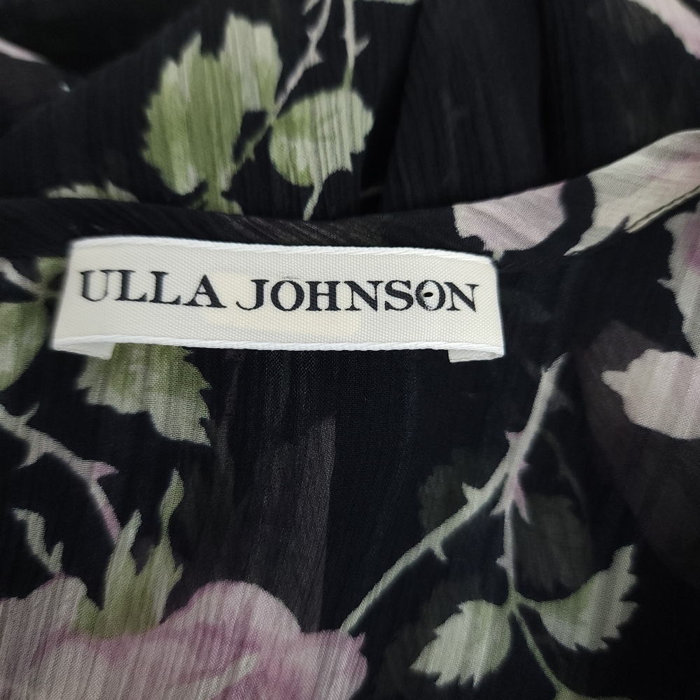 Ulla Johnson Dahlia Noir Georgette Babydoll Floral Black Dress 6 - Picture 8 of 14